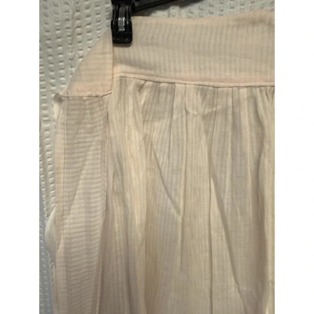 Vintage 1950 Hostess Apron Light Pink Sheer Ruffle Handmade  Retro Kitchen